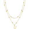 gold beaded U