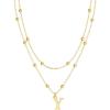 gold beaded Y