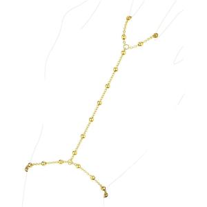 image:imageHand Chain Silver Bracelet for Women Silver Beaded Ring Hand Chain Finger Ring Cubic Zirconia Dainty 14K Gold Plated Cross Bracelet Chains for Women Simple Body JewelryGold01