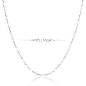 image:imageMBW 925 Sterling Silver Cuban Link Chain Necklace for Women Waterproof Silver Cuban Link Chain Necklace Dainty Simple Jewelry Gifts for Women 1617182022 Inch20 inch