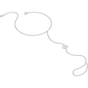 image:imageMBW Gold Bracelets for Women Beaded Bracelets Dainty Bracelet 18K Gold Plated Paper Clip  Cross Bracelet Twisted Rope Link Chain for Women Jewelrygold7
