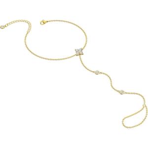 image:imageMBW Gold Bracelets for Women Beaded Bracelets Dainty Bracelet 18K Gold Plated Paper Clip  Cross Bracelet Twisted Rope Link Chain for Women Jewelrygold3