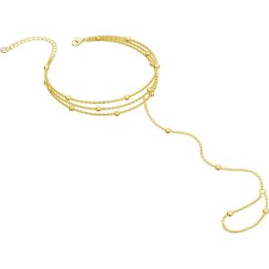 image:imageMBW Gold Bracelets for Women Beaded Bracelets Dainty Bracelet 18K Gold Plated Paper Clip  Cross Bracelet Twisted Rope Link Chain for Women Jewelrygold5