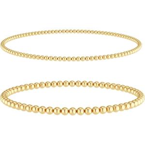 image:imageMBW Gold Bracelets for Women Beaded Bracelets Dainty Bracelet 18K Gold Plated Paper Clip  Cross Bracelet Twisted Rope Link Chain for Women Jewelrygold1