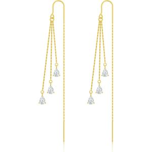 image:imageMBW Gold Plated Threader Earrings for Women 14K Dangle Long Chain Drop Earrings Dangling Dainty Elegant Dangly Ear Chain with Tassel and Cubic Zirconia for Wedding Hoco Trendy Jewelry Accessories3 Cubic ZirconiaGold