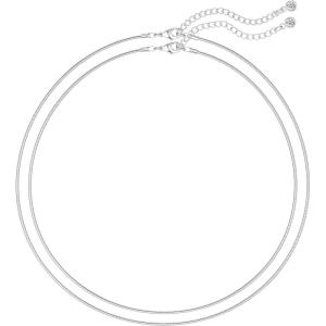 image:imageMBW Silver Paperclip Chain Necklace for WomenDainty Sterling Silver Choker Necklaces for Women Trendy Simple Long Chunky Minimalist Waterproof Link Necklace Jewelry Gifts for Women 161820 inLayered snake chainsilver