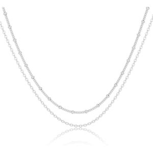 image:imageMBW Silver Paperclip Chain Necklace for WomenDainty Sterling Silver Choker Necklaces for Women Trendy Simple Long Chunky Minimalist Waterproof Link Necklace Jewelry Gifts for Women 161820 inStatellite Chain