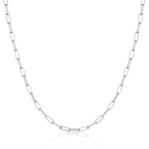 image:imageMBW Silver Paperclip Chain Necklace for WomenDainty Sterling Silver Choker Necklaces for Women Trendy Simple Long Chunky Minimalist Waterproof Link Necklace Jewelry Gifts for Women 161820 in5mm16