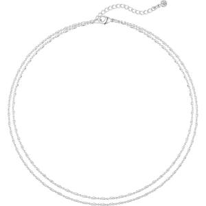 image:imageMBW Silver Paperclip Chain Necklace for WomenDainty Sterling Silver Choker Necklaces for Women Trendy Simple Long Chunky Minimalist Waterproof Link Necklace Jewelry Gifts for Women 161820 inLayered square dotsilver